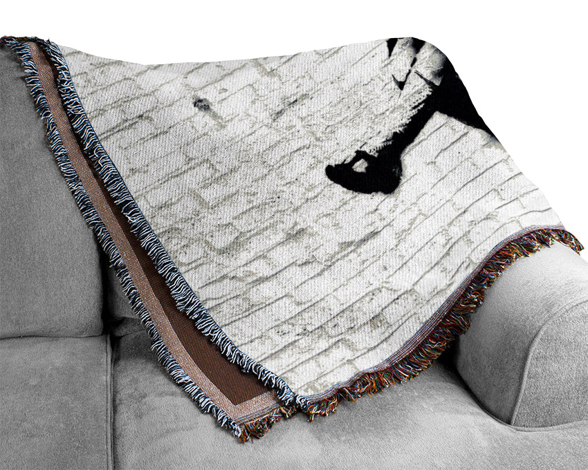 Girl On Swing Woven Blanket