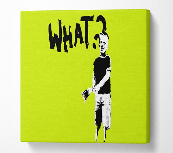 Picture of Graffiti Kid What Lime Square Canvas Wall Art