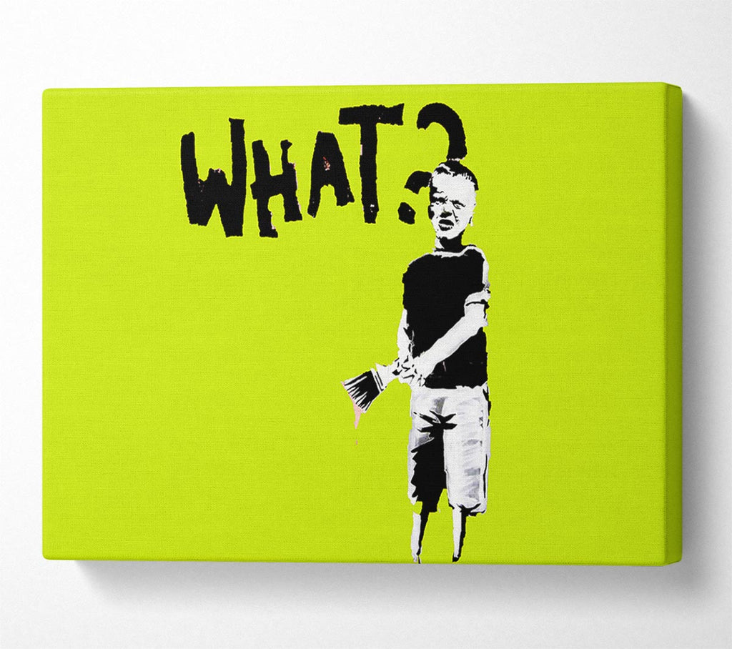 Picture of Graffiti Kid What Lime Canvas Print Wall Art