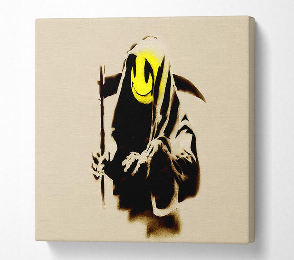 Picture of Grim Reaper Beige Square Canvas Wall Art
