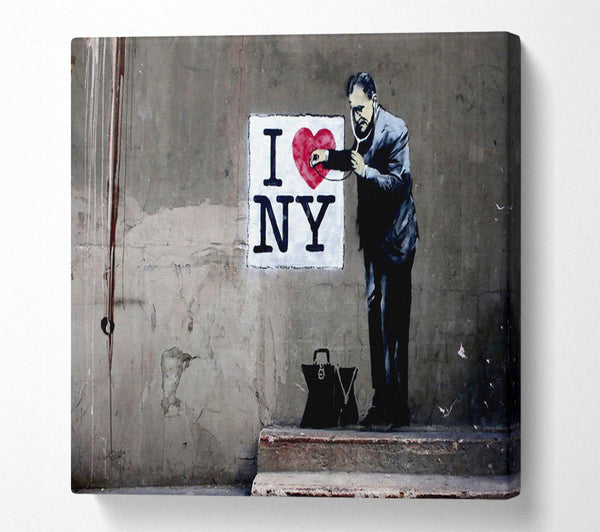 Picture of Heart Beat Of New York Square Canvas Wall Art
