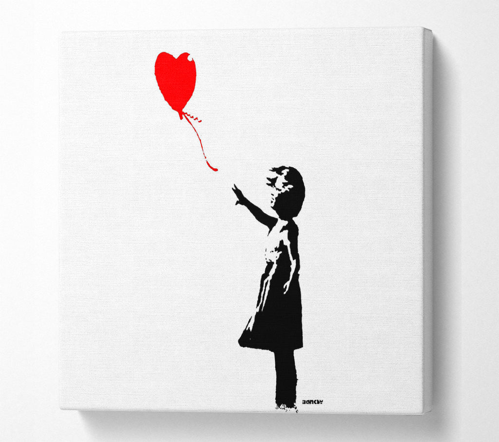 A Square Canvas Print Showing Heart Girl Square Wall Art