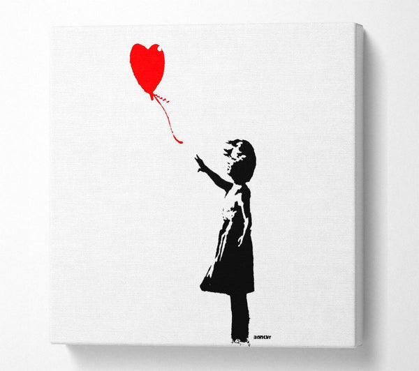 Picture of Heart Girl Square Canvas Wall Art