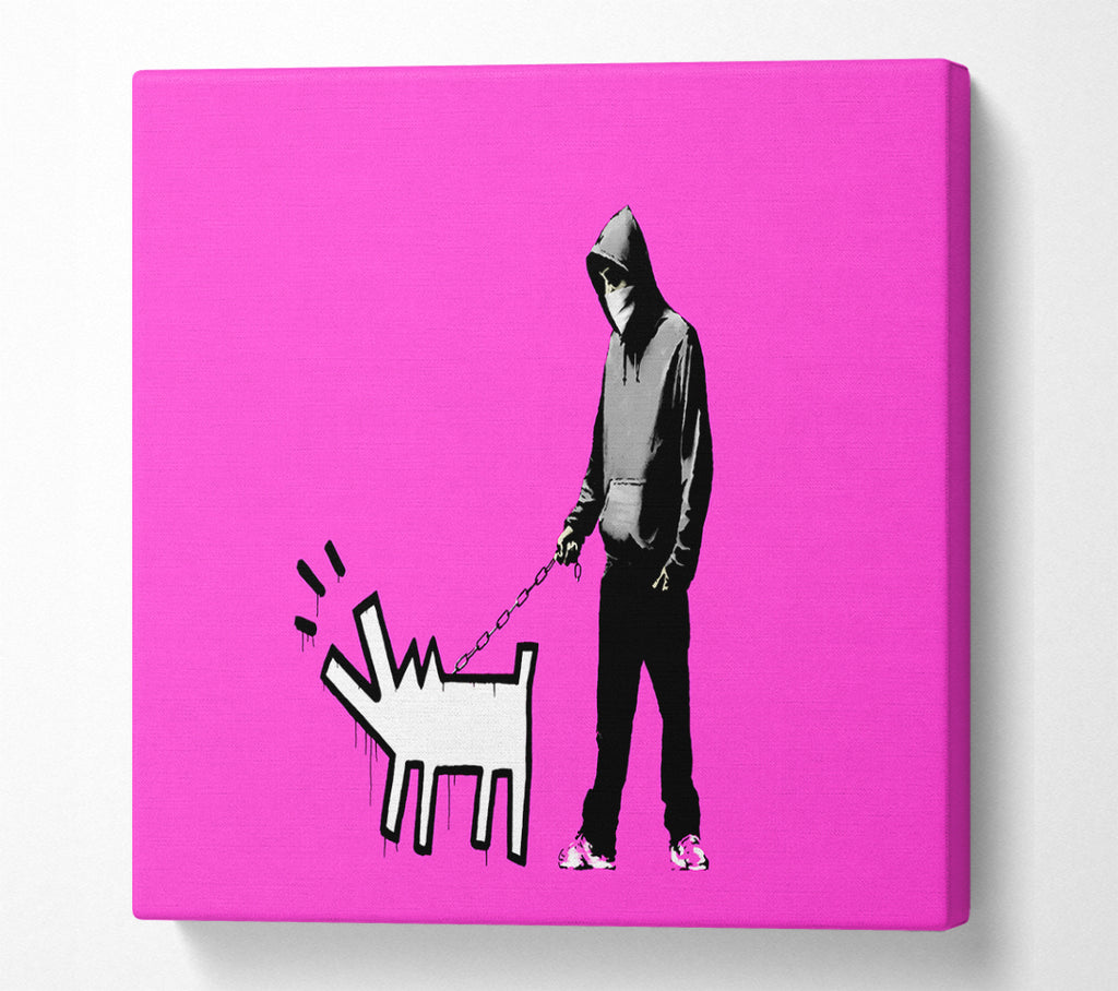 A Square Canvas Print Showing Hoodie With Snapper Pink Square Wall Art