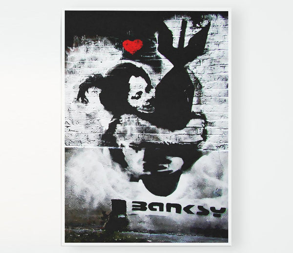 Hugging The Bomb Print Poster Wall Art