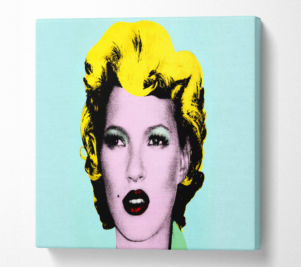 A Square Canvas Print Showing Kate Moss Square Wall Art