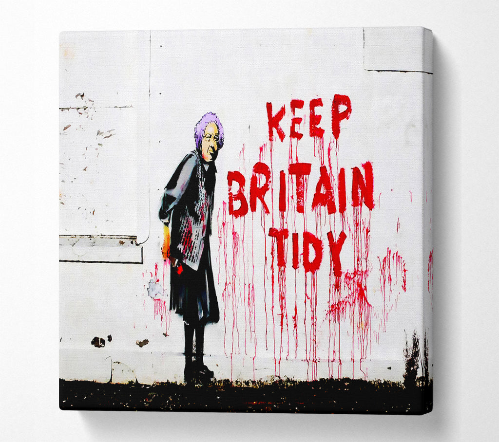 A Square Canvas Print Showing Keep Britain Tidy Square Wall Art