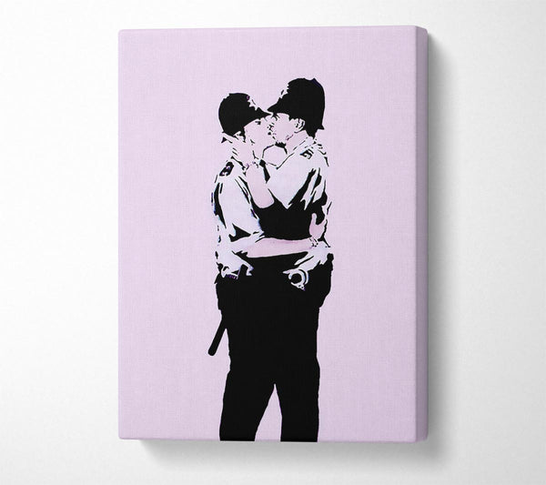 Picture of Kissing Coppers Pink Canvas Print Wall Art