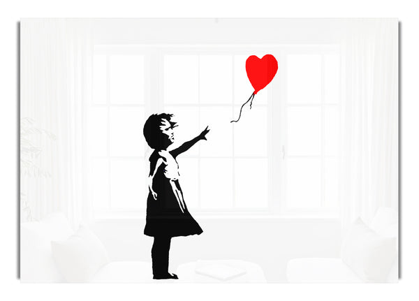 Love Heart Balloon Girl White
