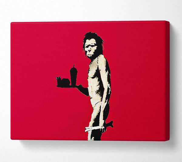 Picture of Mcdonalds Caveman Red Canvas Print Wall Art
