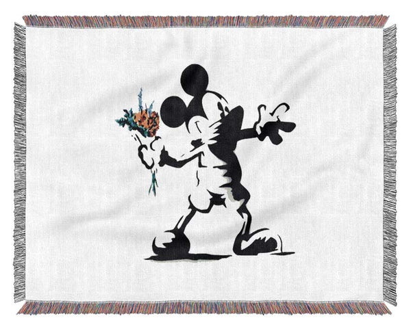 Micky The Flower Thrower Woven Blanket