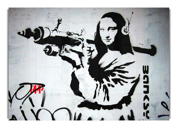 Mona Lisa Missile Banksy Canvasb L