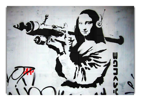 Mona Lisa Rocket Launcher Banksy Canvasb L