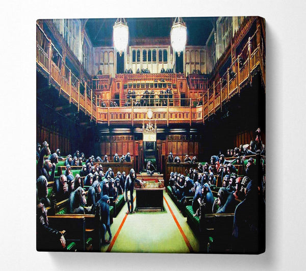 Picture of Monkey Parliament Square Canvas Wall Art