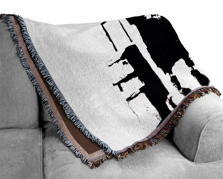 Old Skool White Woven Blanket