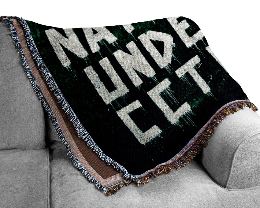 One Nation Under Cctv Green Woven Blanket