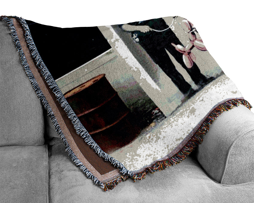 Pink Poodle Copper Woven Blanket