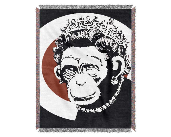 Queen Chimp Woven Blanket