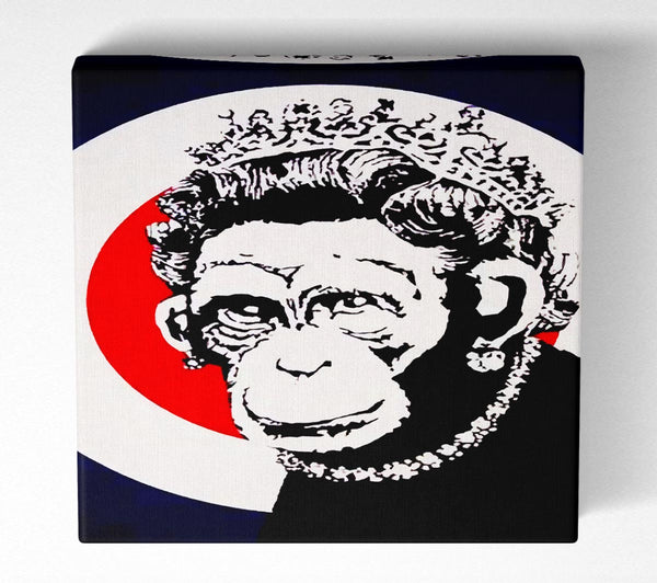 Picture of Queen Chimp Square Canvas Wall Art
