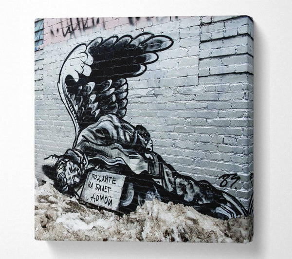 Picture of Russian Banksy Square Canvas Wall Art