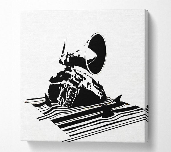 Picture of Shark Infested Square Canvas Wall Art
