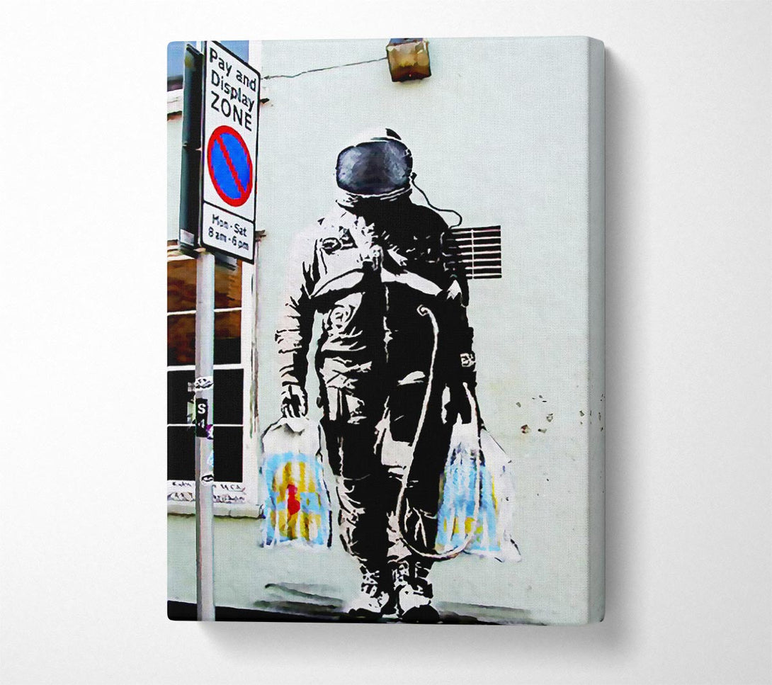 Picture of Shopping Bag Soldier Canvas Print Wall Art