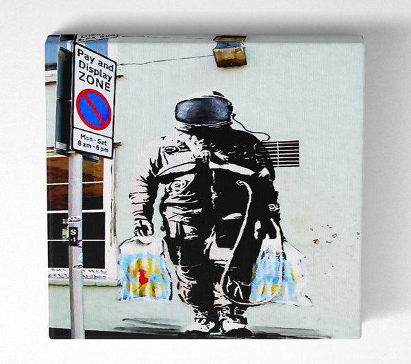 Picture of Shopping Bag Soldier Square Canvas Wall Art