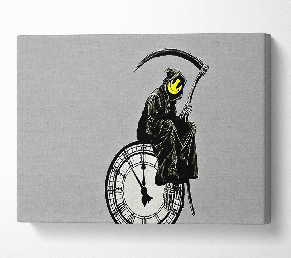 Picture of Smiley Face Reaper Times Up Canvas Print Wall Art