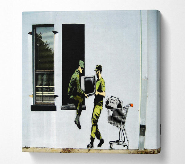 Picture of Soldier Heist Square Canvas Wall Art