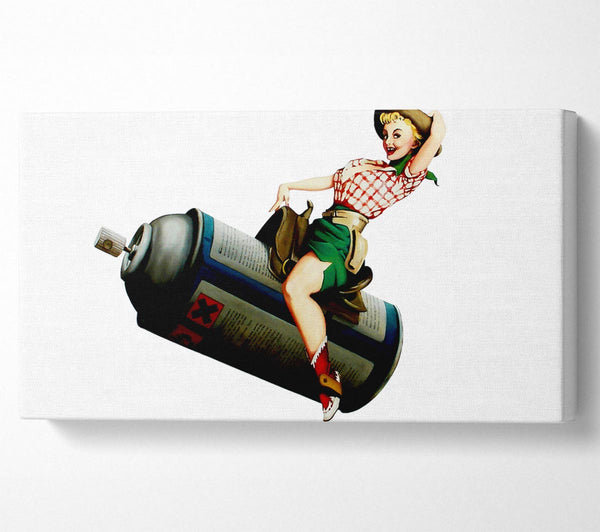Cowgirl mit Spraydose