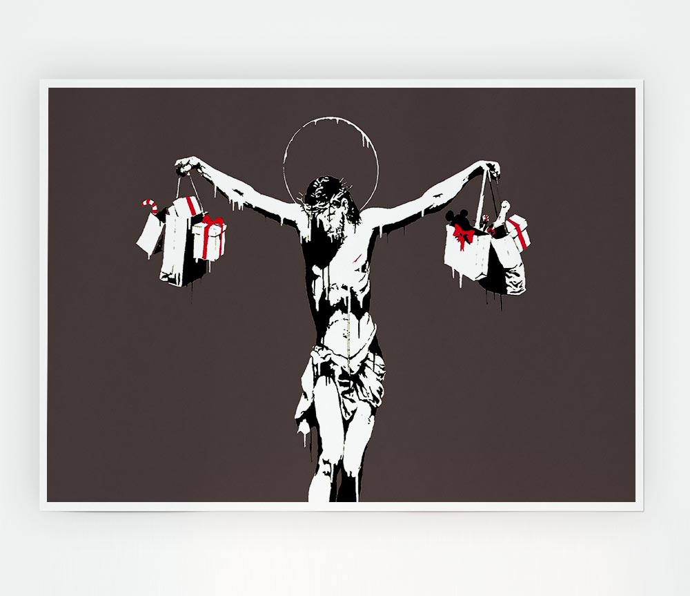 Thank Christ For Shopping Landscape Grey Print Poster Wall Art