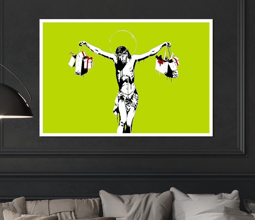 Thank Christ For Shopping Lime Print Poster Wall Art