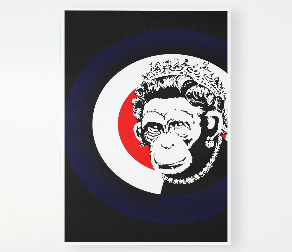The Queen Monkey Print Poster Wall Art