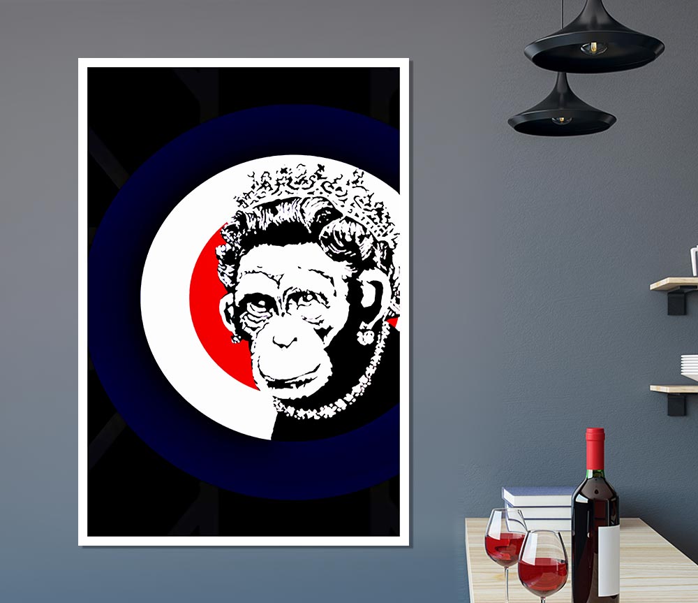 The Queen Monkey Print Poster Wall Art