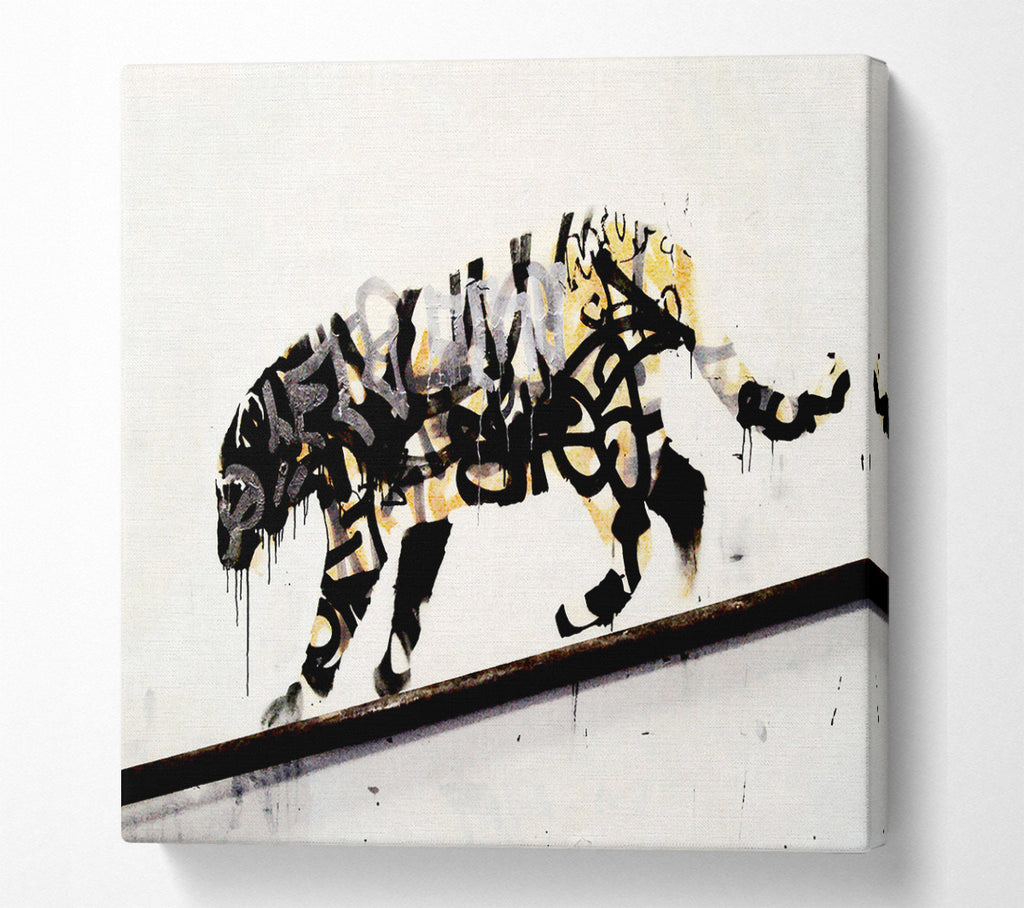 A Square Canvas Print Showing Tiger Square Wall Art
