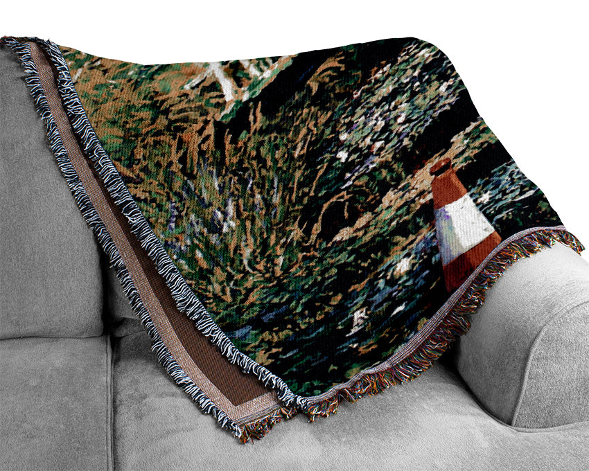 Water Lillies Trash Woven Blanket