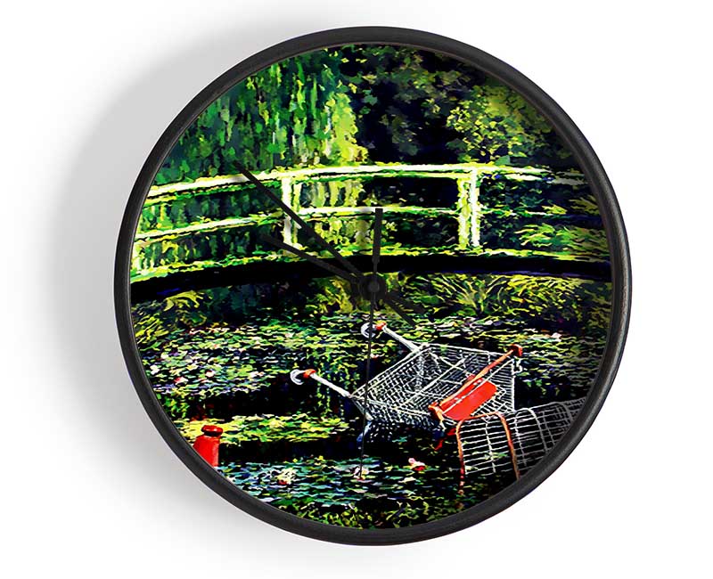Water Lillies Trash Clock - Wallart-Direct UK
