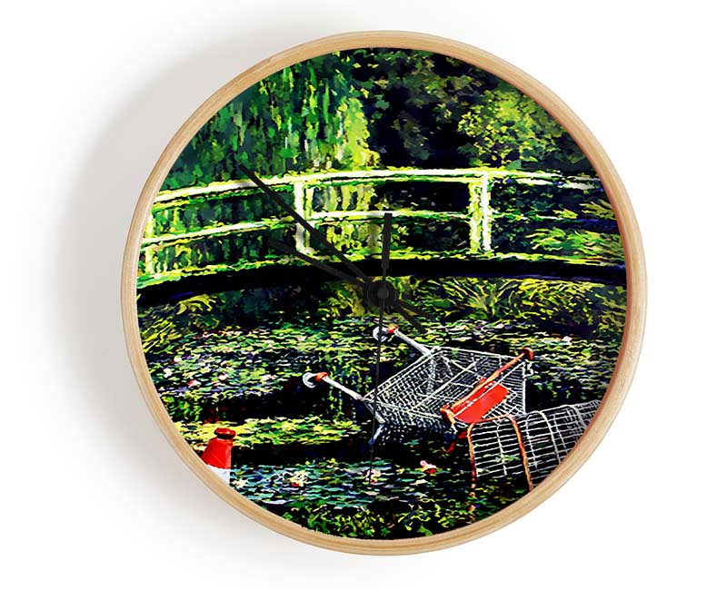 Water Lillies Trash Clock - Wallart-Direct UK