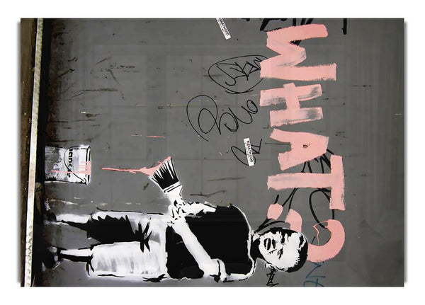 What Kid Grey Banksy Canvasb P