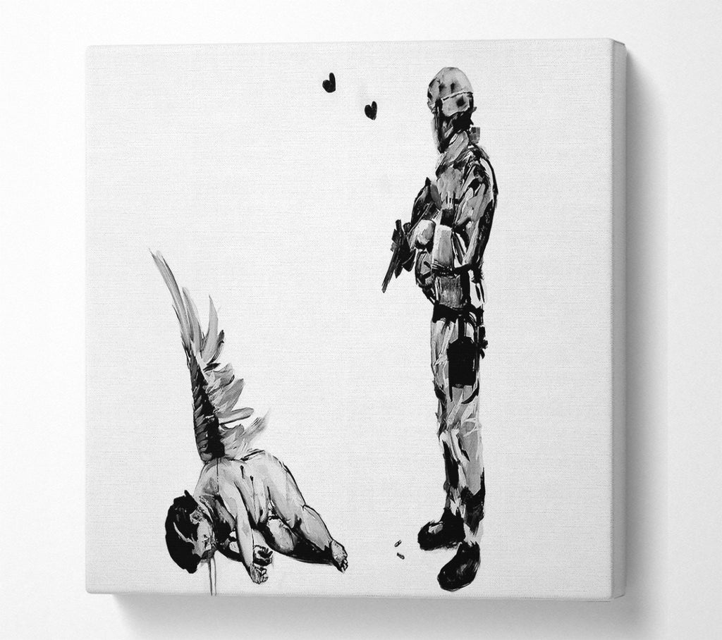A Square Canvas Print Showing Who Killed Cupid Square Wall Art