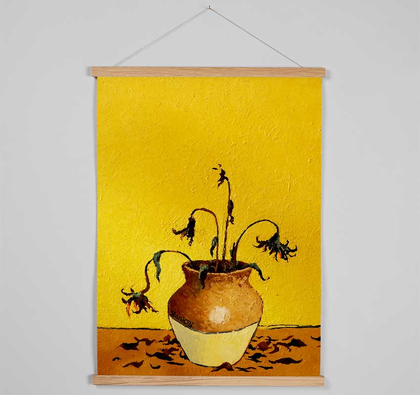 Wilting Sunflowers Hanging Poster - Wallart-Direct UK