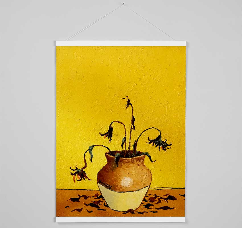 Wilting Sunflowers Hanging Poster - Wallart-Direct UK