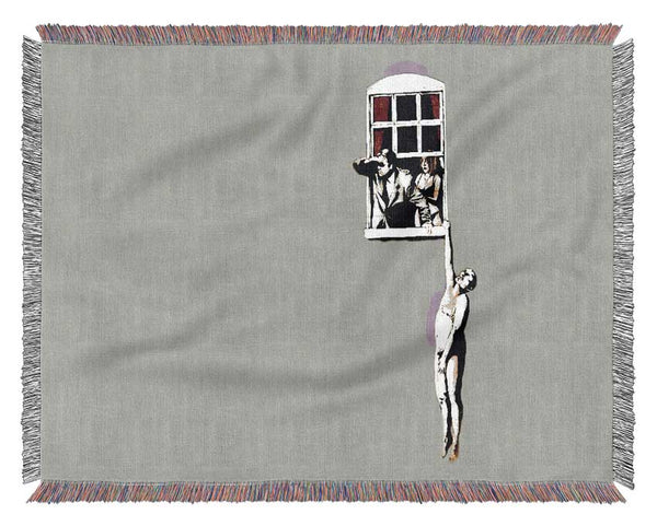 Window Lovers Grey Woven Blanket
