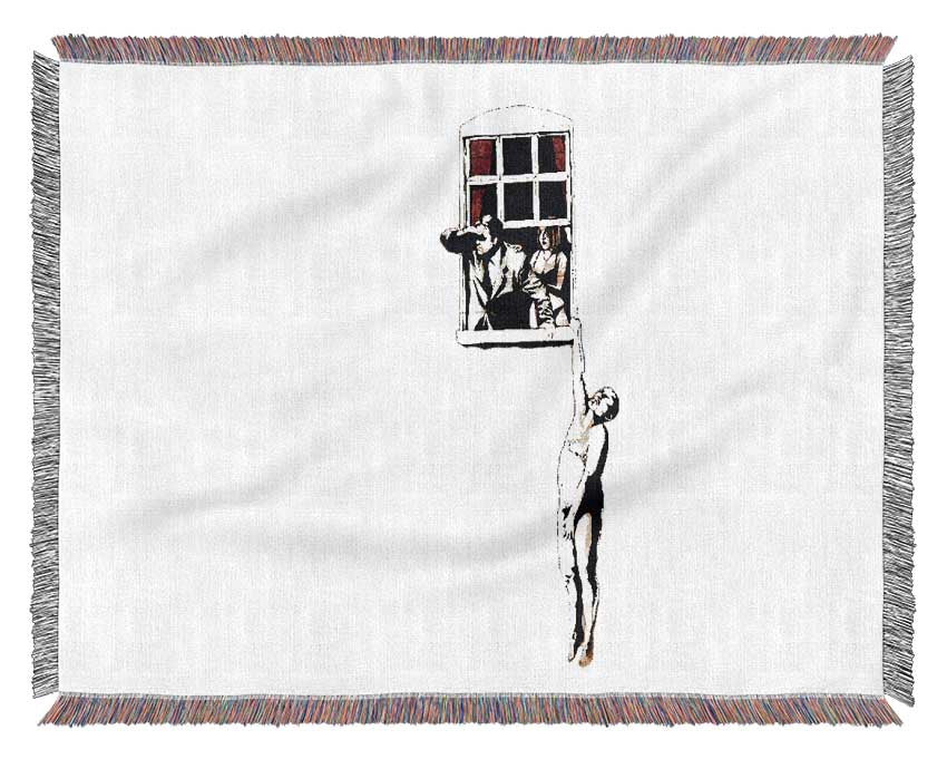Window Lovers White Woven Blanket