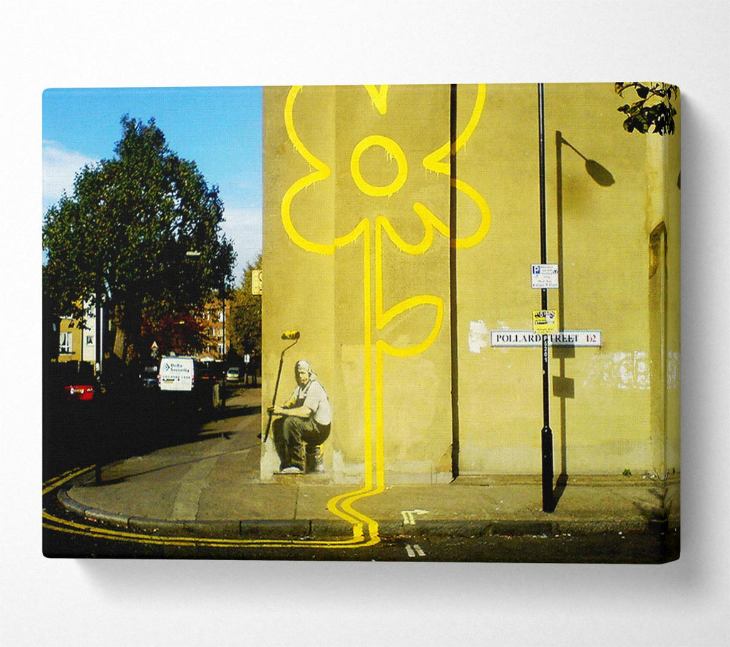 Picture of Yellow Flower Lines Canvas Print Wall Art