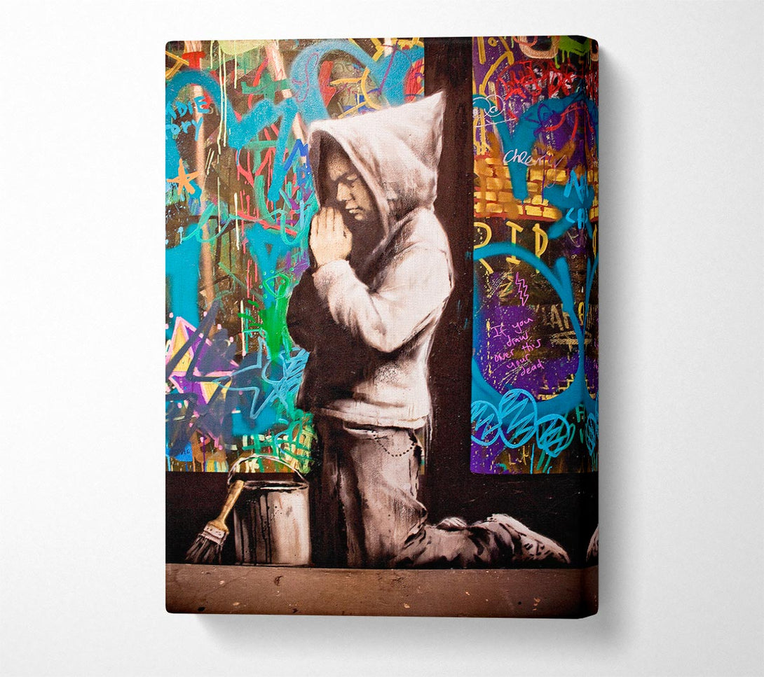 Picture of Graffiti Pray Canvas Print Wall Art