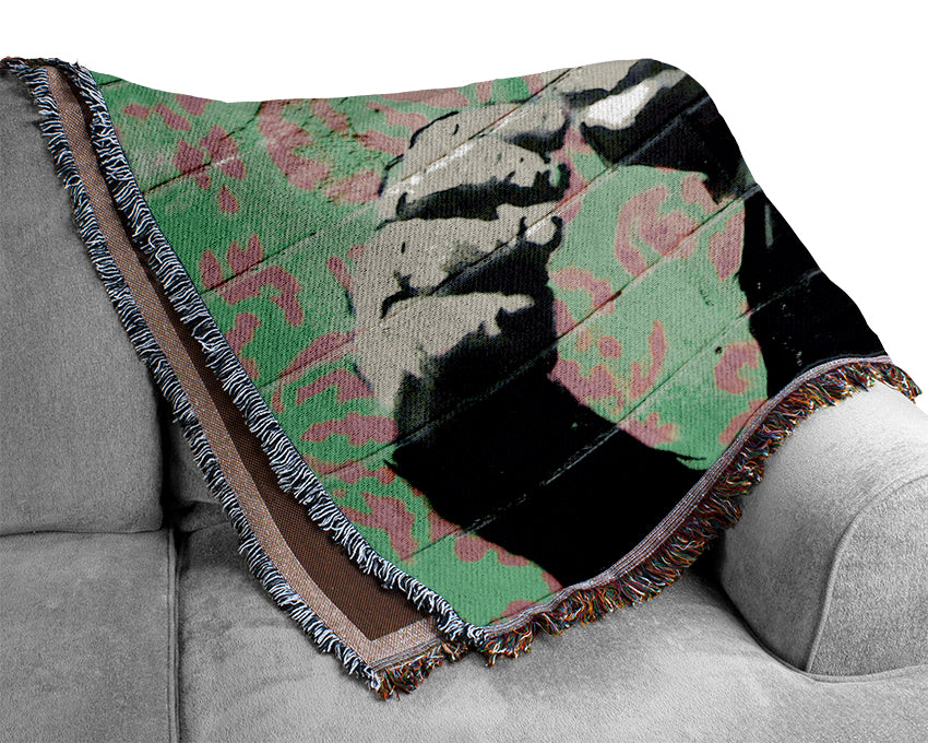 Monkey Cap Woven Blanket