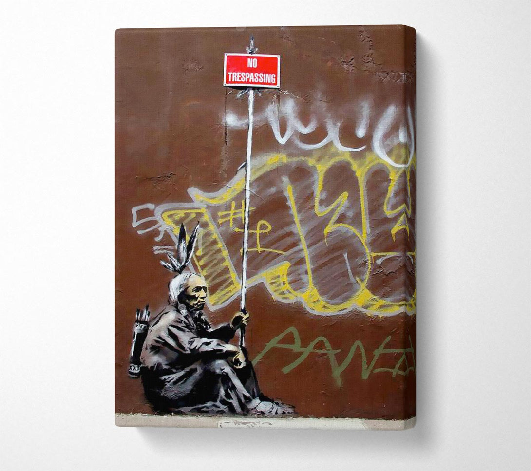  A Canvas Print of Banksy No Trespassing Indian Canvas Wall Art