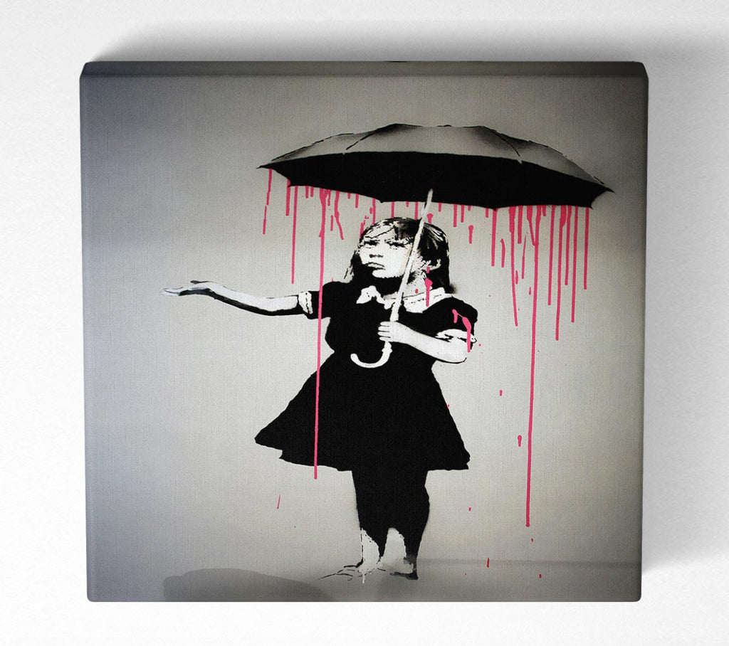Picture of Umbrella Girl Square Canvas Wall Art
