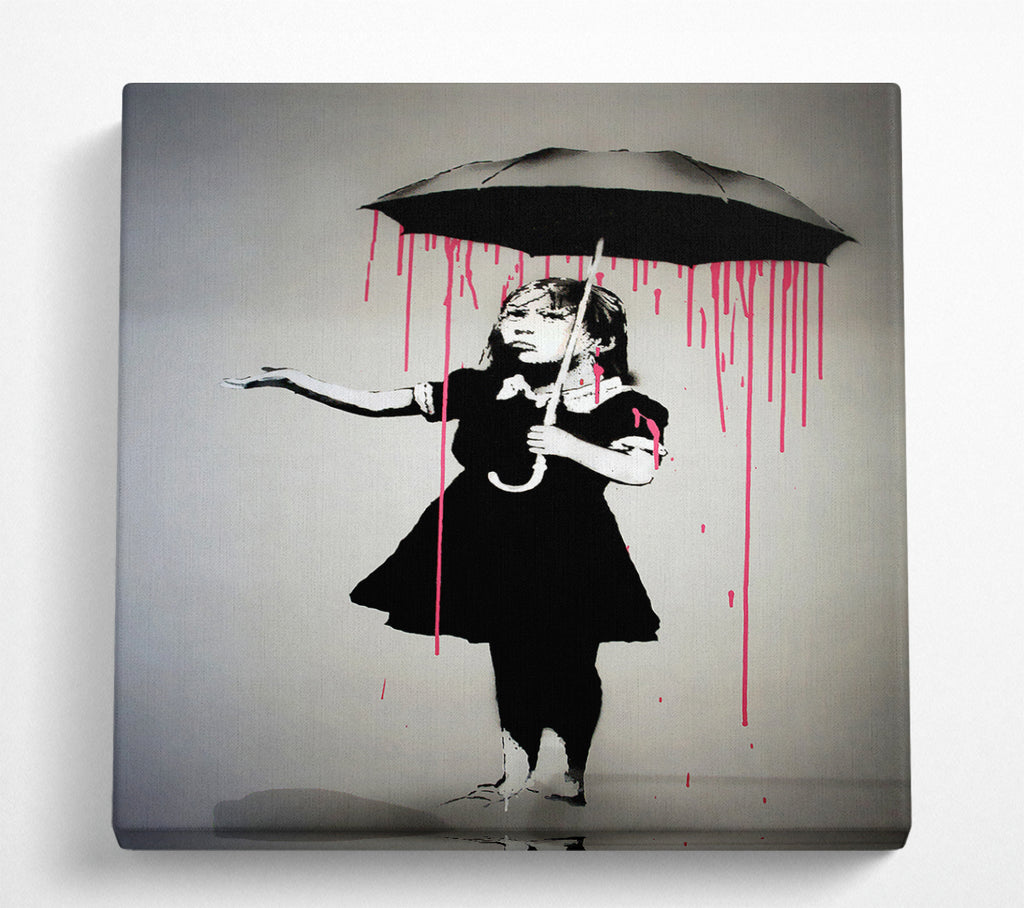 A Square Canvas Print Showing Umbrella Girl Square Wall Art